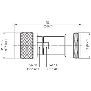 33_N-4195-50-51/1-3_UE Adaptor <br>轉接頭 N(m)-4.1/9.5(f)