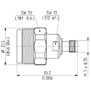 33_N-PC24-50-1/199_UE Adaptor <br>轉接頭 N(m)-2.4mm(f)
