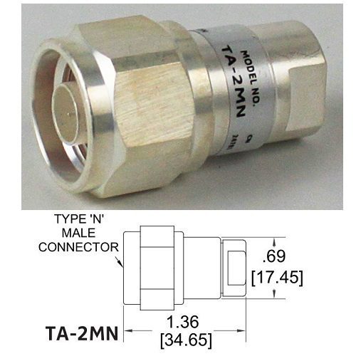 TA-2MN Coaxial Loads <br>終端 負載 3GHz 2W