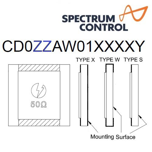 CD00XAW01 Series <br>晶片 電阻 1GHz 25、250W