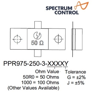 PPR975-250-3 Series <br>法蘭 電阻 1GHz 250W