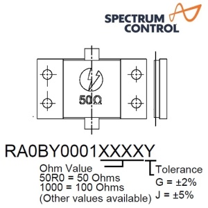 RA0BY0001 Series <br>法蘭 電阻 200MHz 600W