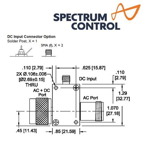 8820Nxxx High Current Bias Tees <br>大電流 偏壓器 N