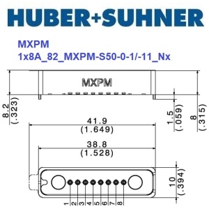 MXPM 系列 1x8 MXPM PCB sockets <br>多同軸測試電纜 PCB插座