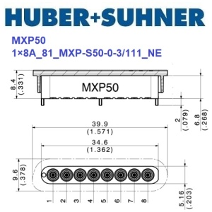 MXP50 系列 1X8A_81_MXP-S50-0-3 <br>多同軸測試電纜 PCB插座