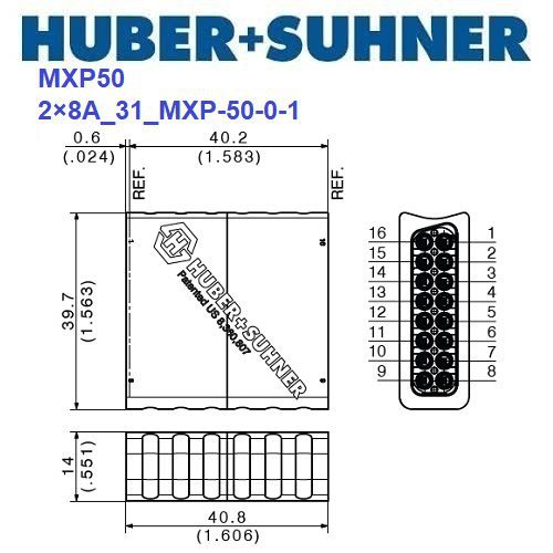 MXP50 系列 2x8A_31_MXP-50-0-1 <br>多同軸板對板轉接器