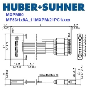 MXPM90 系列 1x8 MXPM - 1.0mm(f) <br>多同軸測試電纜 組件