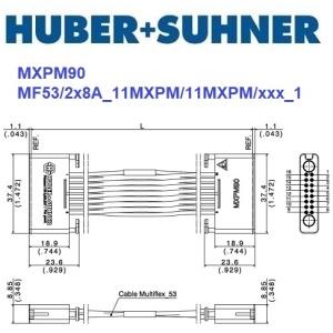 MXPM90 系列 2x8 MXPM90 - MXPM90_1 <br>多同軸測試電纜 組件