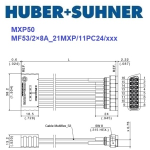 MXP50 系列 2×8 MXP – 2.4mm(m) <br>多同軸測試電纜 組件