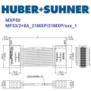 MXP50 系列 2×8 MXP – MXP <br>多同軸測試電纜 組件