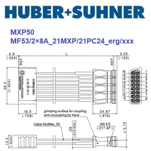 MXP50 系列 2×8 MXP – 2.4mm(f) <br>多同軸測試電纜 組件