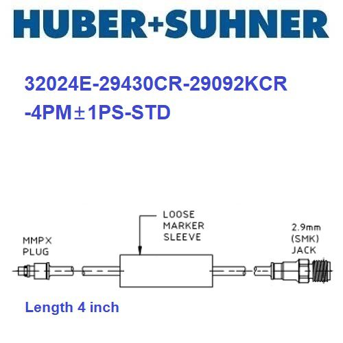 32024E-29430CR-29092KCR-4PM±1PS-STD <br>時延匹配電纜組件 MMPX(m) to 2.92mm(f) 4 inch