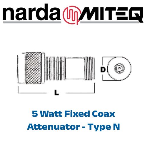 0525-x Fixed Attenuators <br>DC - 6 GHz 5W N 定值 衰減器