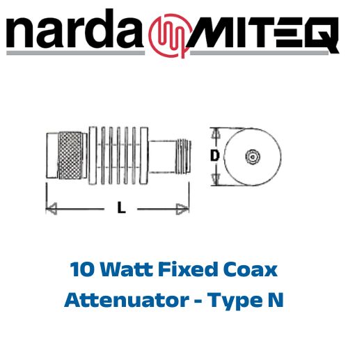 1025-x Fixed Attenuators <br>DC  - 6 GHz 10W N 定值 衰減器