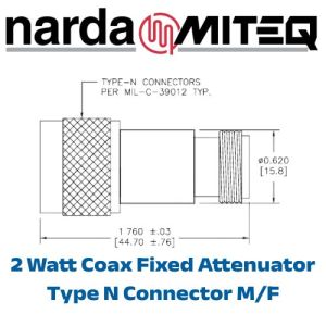 2205-x Fixed Attenuators <br>DC - 6.5 GHz 2W N 定值 衰減器