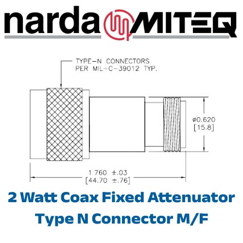 2205-x Fixed Attenuators <br>DC - 6.5 GHz 2W N 定值 衰減器
